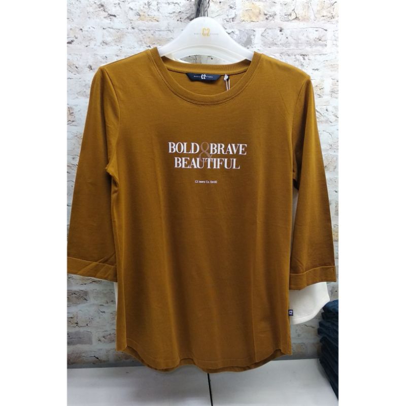 C2 OUTFITTERS Kaos Lengan 3/4 Wanita Original