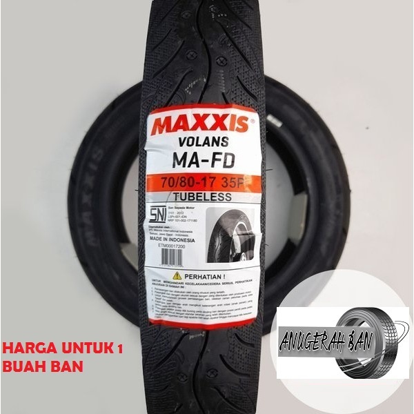 Ban Maxxis 70/80-17 (215-17) Volans MA FD Tubeless - Ban Luar Motor Ring 17 Dual Compound
