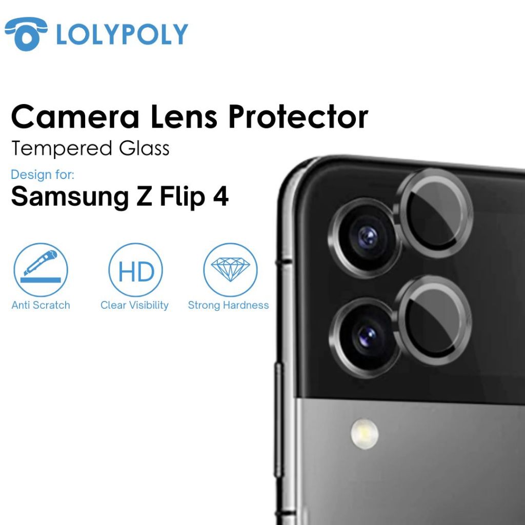 Lolypoly Tempered Glass Camera Lens Screen Protector For Samsung Z Flip 4