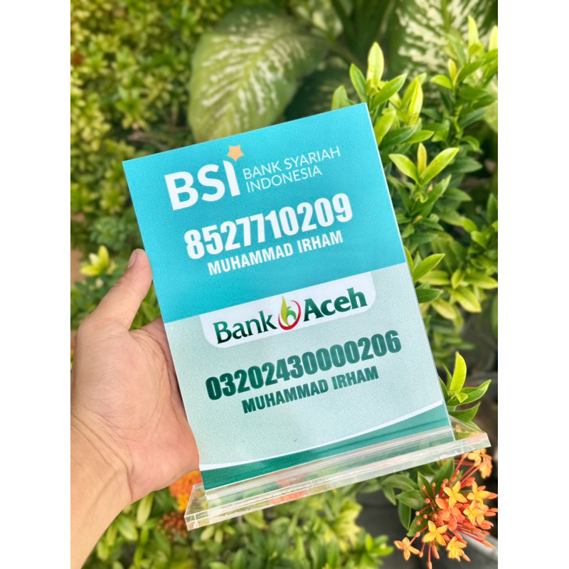

BAHAN TEBAL AKRILIK REKENING BISA CUSTOM BANK UKURAN 15x20