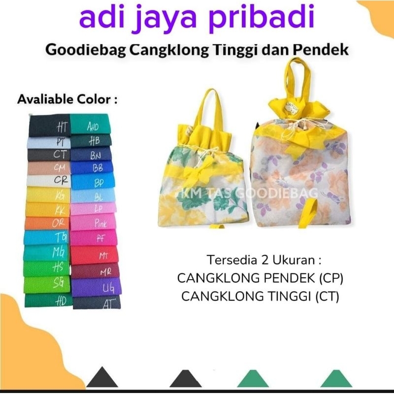 

goodiebag cangklong tinggi dan pendek