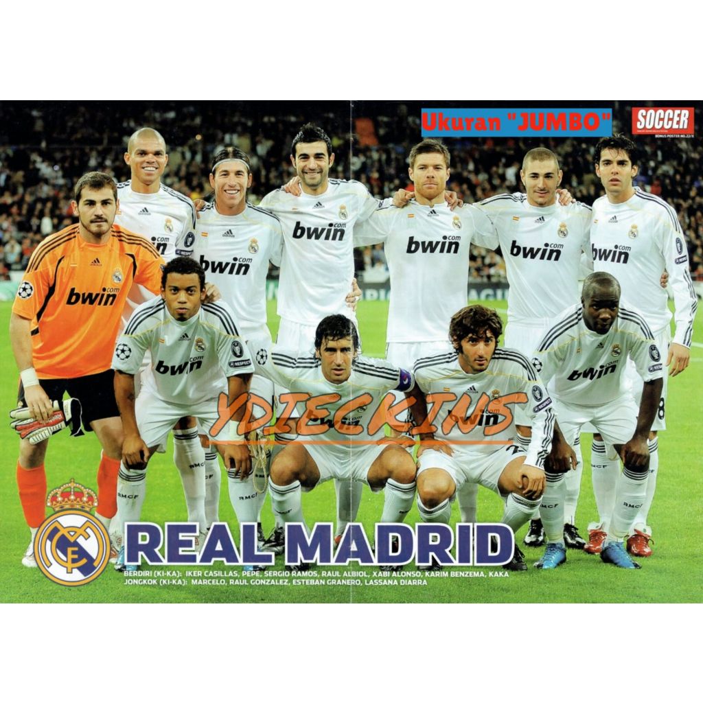 Koleksi Hobi Bola Edisi Poster Tabloid Soccer Klub Sepakbola "REAL MADRID" (2009/2010)