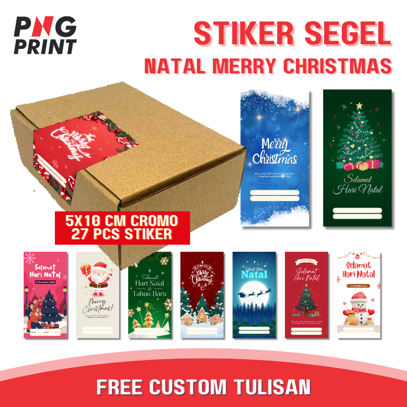 

[27pcs] Stiker Segel Kardus / Stiker Segel Packaging Tema Natal Merry Christmas