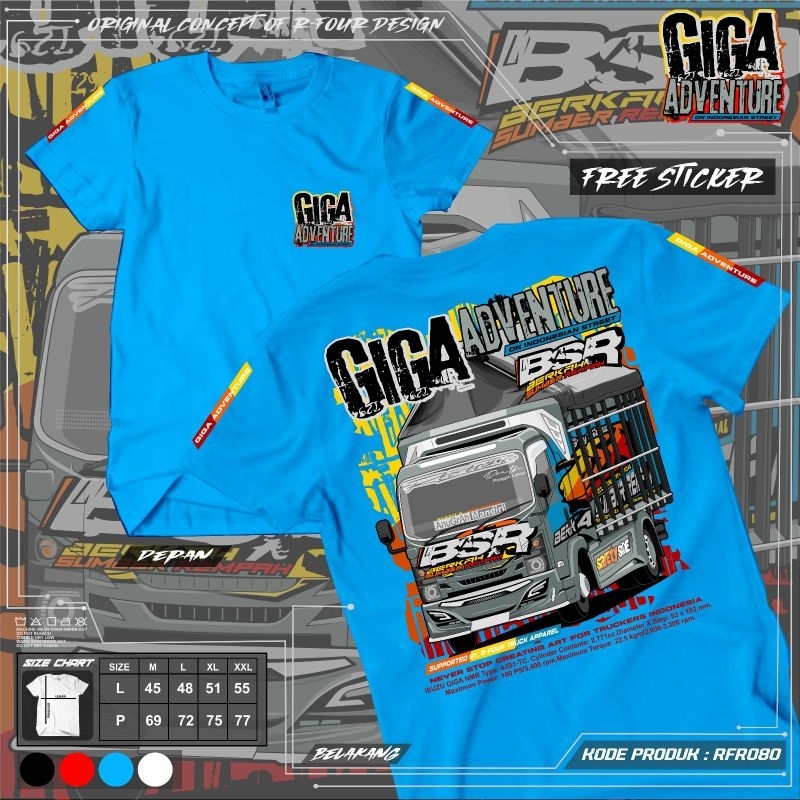 kaos truk mancal giga  rfr 80  kaos truk giga anti gosip kaos truk giga mania dewasa  kaos truk giga