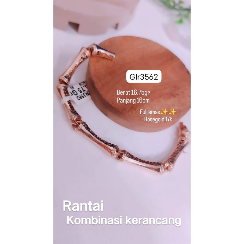 GELANG KERANCANG ROSEGOLD 16,75GR 16CM 17K GLR3562