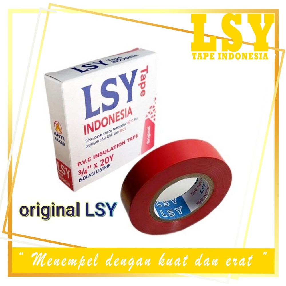 LSY Isolasi Kabel Merah 16mm x 18meter | Isolasi PVC Insulation Original ( CHO )