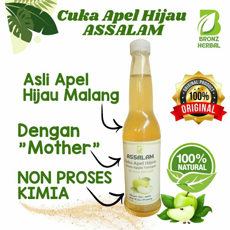 

CUKA APEL HIJAU MALANG ASLI (GREEN APPLE VINEGAR) ASSALAM 275 ml
