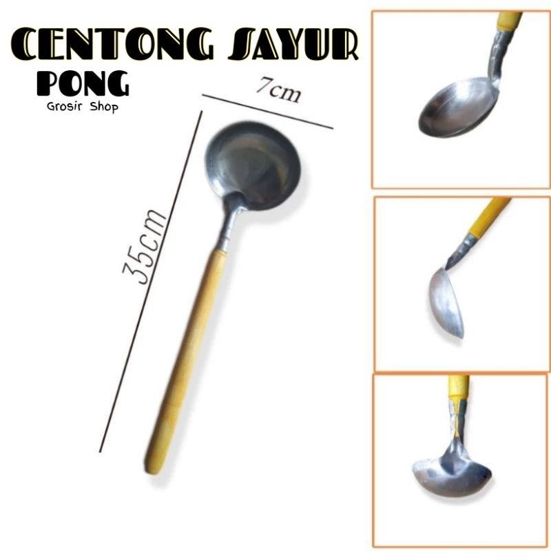 Irus Sayur Sendok Sayur Gagang Kayu Centong Irus ukuran Tanggung
