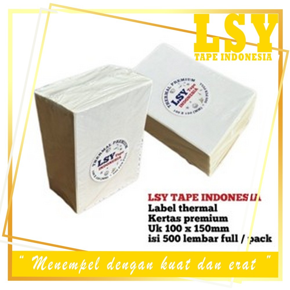 

LSY kertas Thermal Label Lipat Barcode LSY TAPE 100 X 150mm A6 isi 500 Lembar Full Premium ( Lipat )