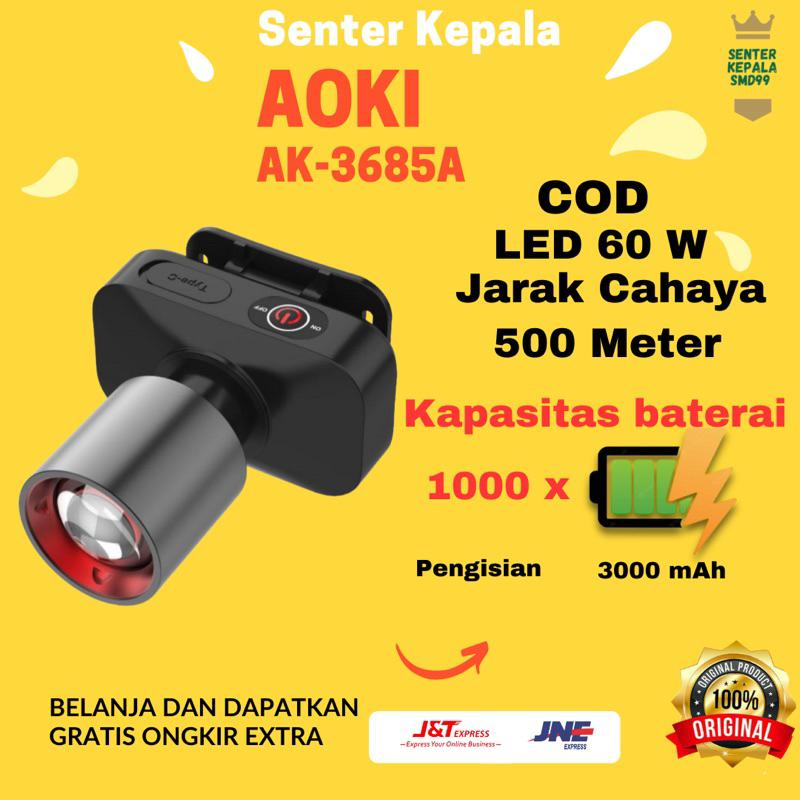 Senter Zoom Aoki Ak-3685A | 60W