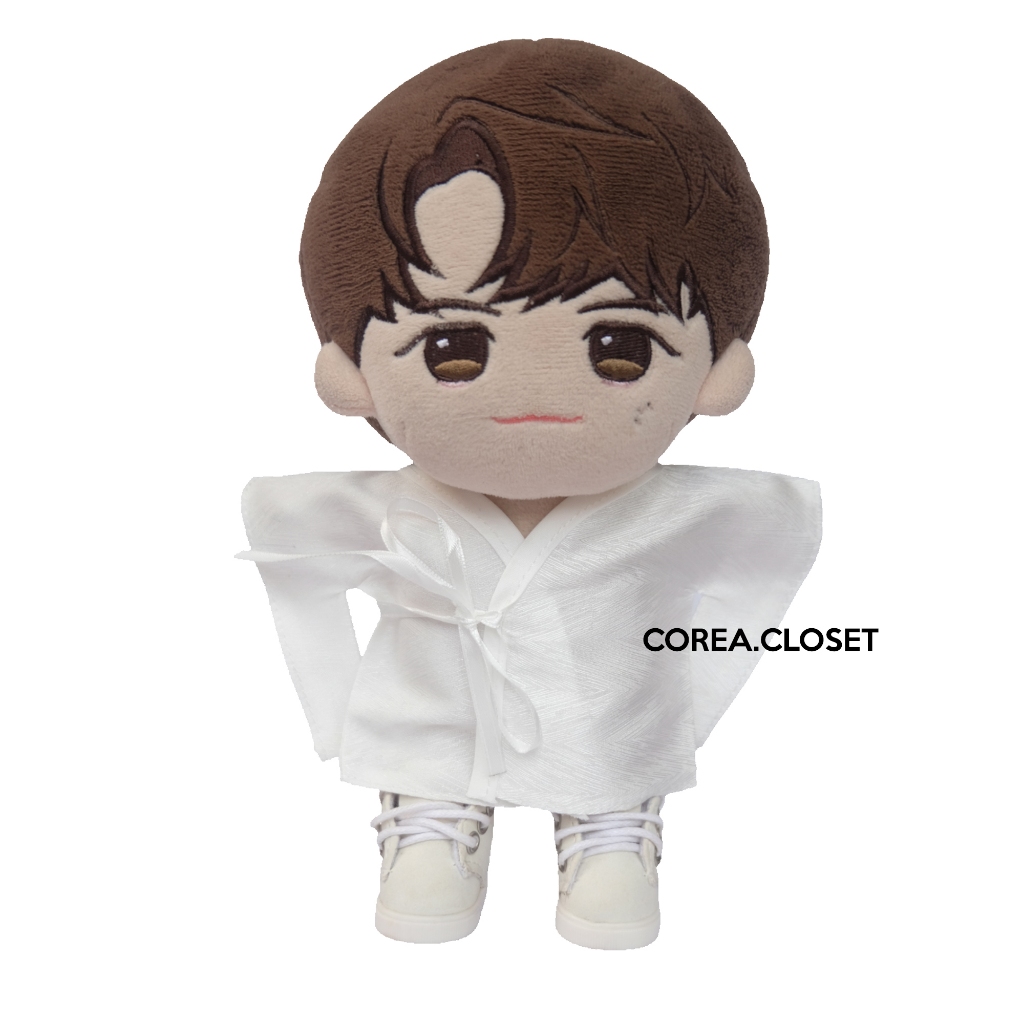 READY STOCK 20cm miniteen plush doll UPSETDUCK Skzoo Kpop doll clothes -  Hanfu male - white Ver baj