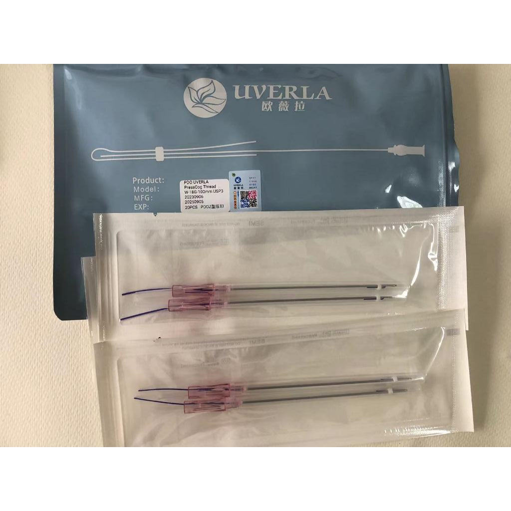 UVERLA / Face Thread lift / PDO / PCL 18g-100mmTanam Benang Wajah / Ecer (20Pcs)