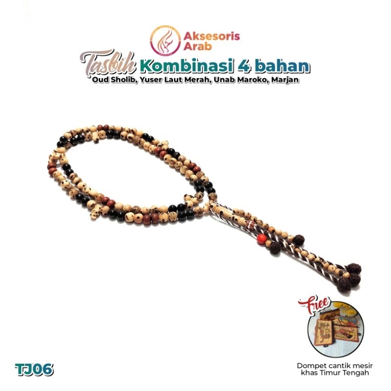 Tasbih Unab Maroko mix Oud Sholib, Yuser, Marjan Setting Tasbih Tijani
