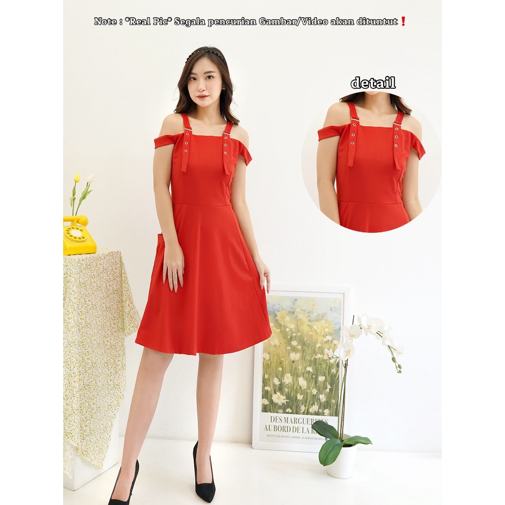 LUNA DRESS FASHION WANITA IMPORT BAHAN SCUBA STECH PREMIUM QUALITY/DRESS KOREAN/PARTY DRESS 873#/TER