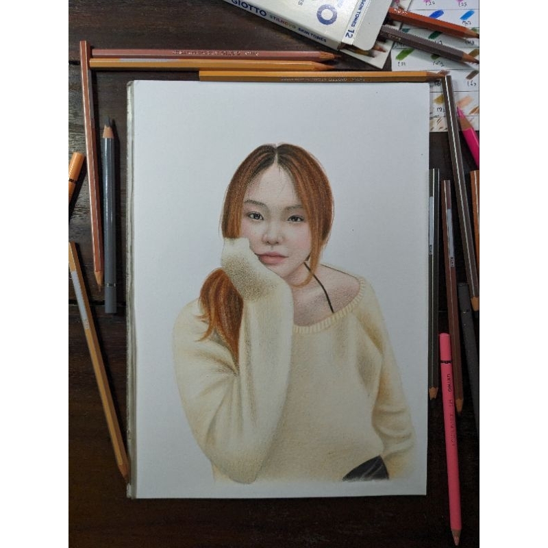 

Sketsa gambar 1 wajah warna ukuran kertas A4(21x30cm)