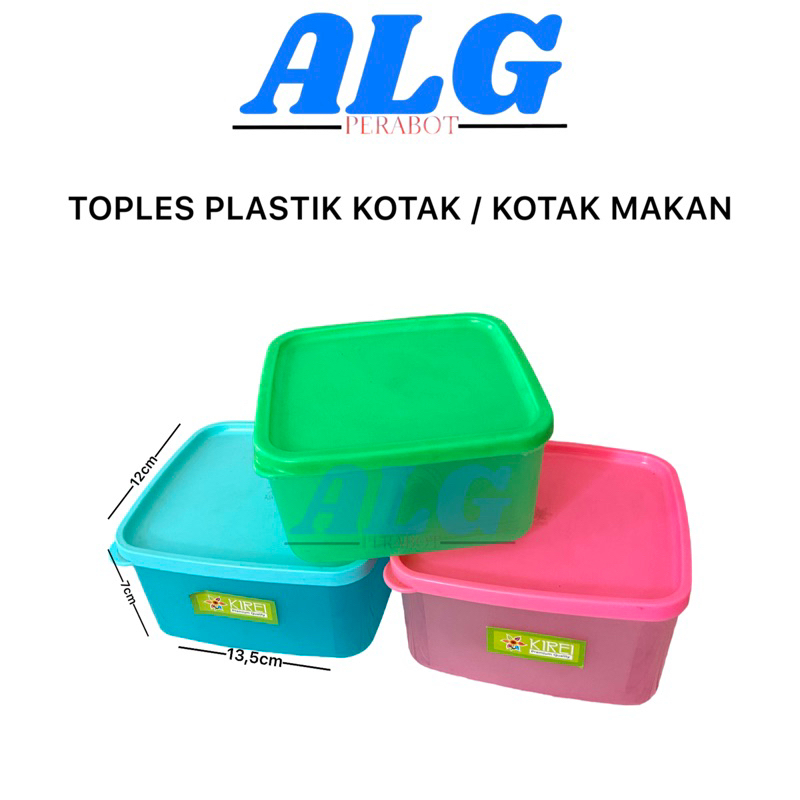 toples kotak kotak makan toples kue plastik kirei serbaguna simple dan ringgan
