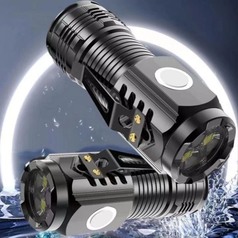 Senter Mini LED 3 Mata / Senter Mini Anti Air Super Terang / Senter Mini Rechargeable