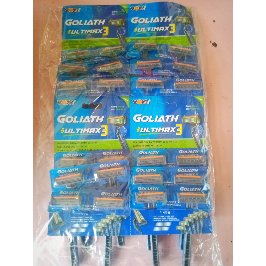 PisaProduku Cukur Goliath 3  Mata Pisau ULTIMAX 3,Cukur Janggut & kumis ISI 24PCS