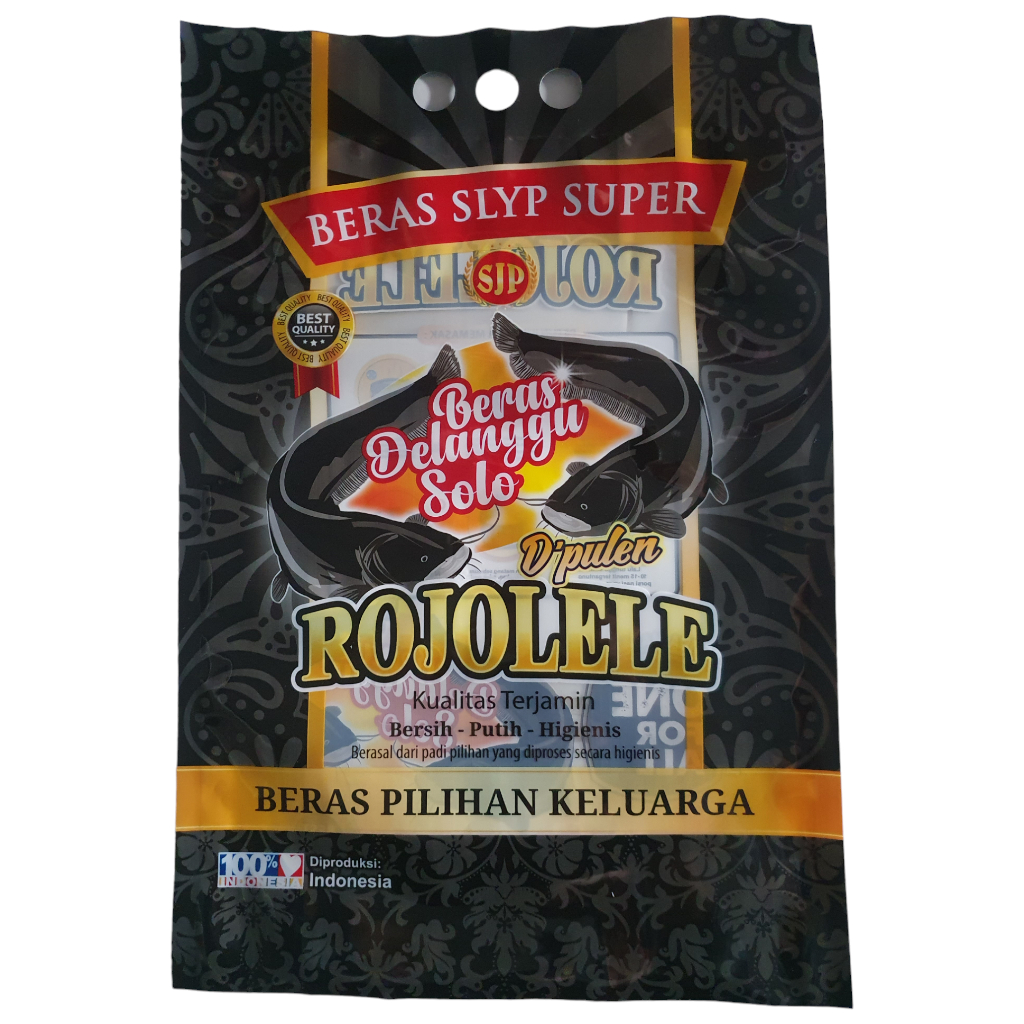 

100 PCS Kemasan Plastik Laminasi Beras 5Kg Rojolele/Rinjani/ BMW/ Daun Suji/ Rojolele Hitam