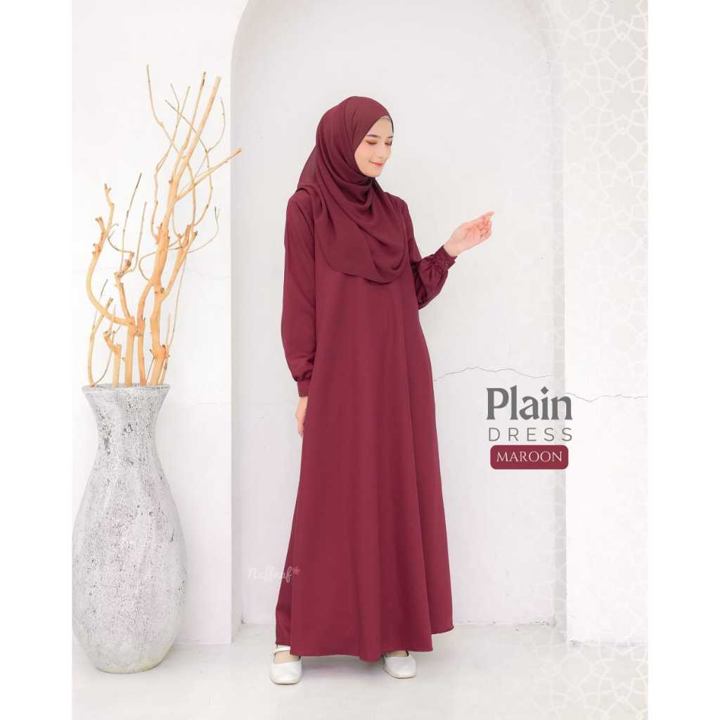 NUFFNAF PLAIN DRESS TOYOBO MAROON AUTHENTIC