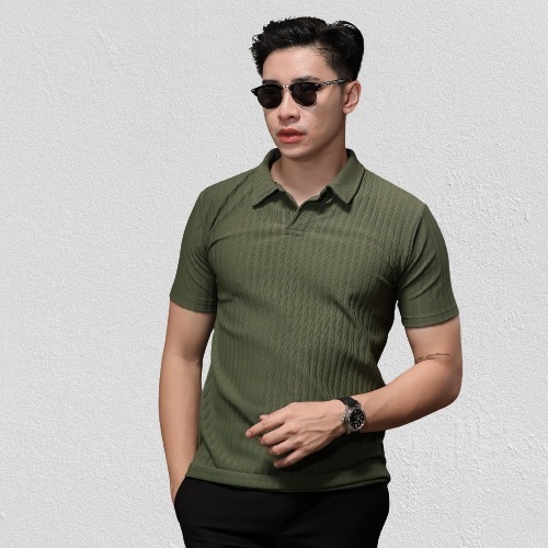 Korean knit Polo Shirt Pria Dewasa Kaos kerah cowo lengan pendek bahan manggo knit terbaru