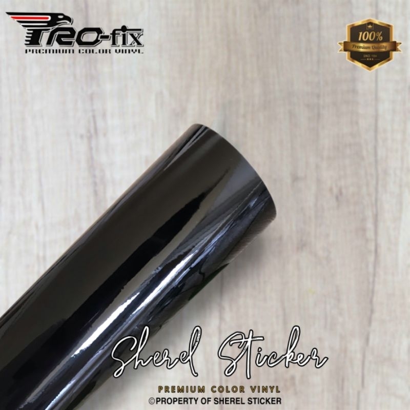 (HARGA 1 ROLL) skotlet profix hitam glossy P 15meter x L 45cm