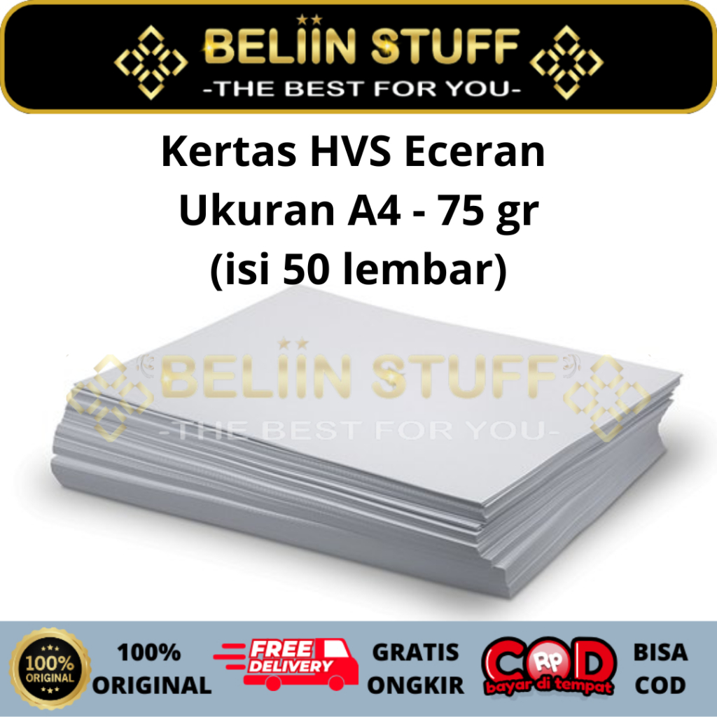 

Kertas HVS A4 75 gsm 50 Lembar / Kertas A4 HVS eceran 50 Lembar