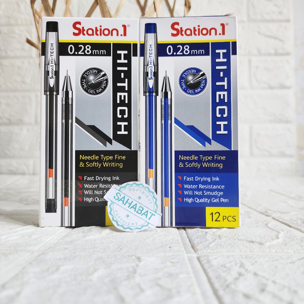 

PULPEN GEL INK STATION.1 HI-TECH 0,28MM 1PACK ISI 12