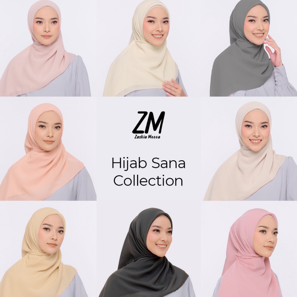 Penjualan Terbanyak Clearance Sale  ZM Zaskia Mecca  Sana Hijab Polos  Kerudung Segi Empat