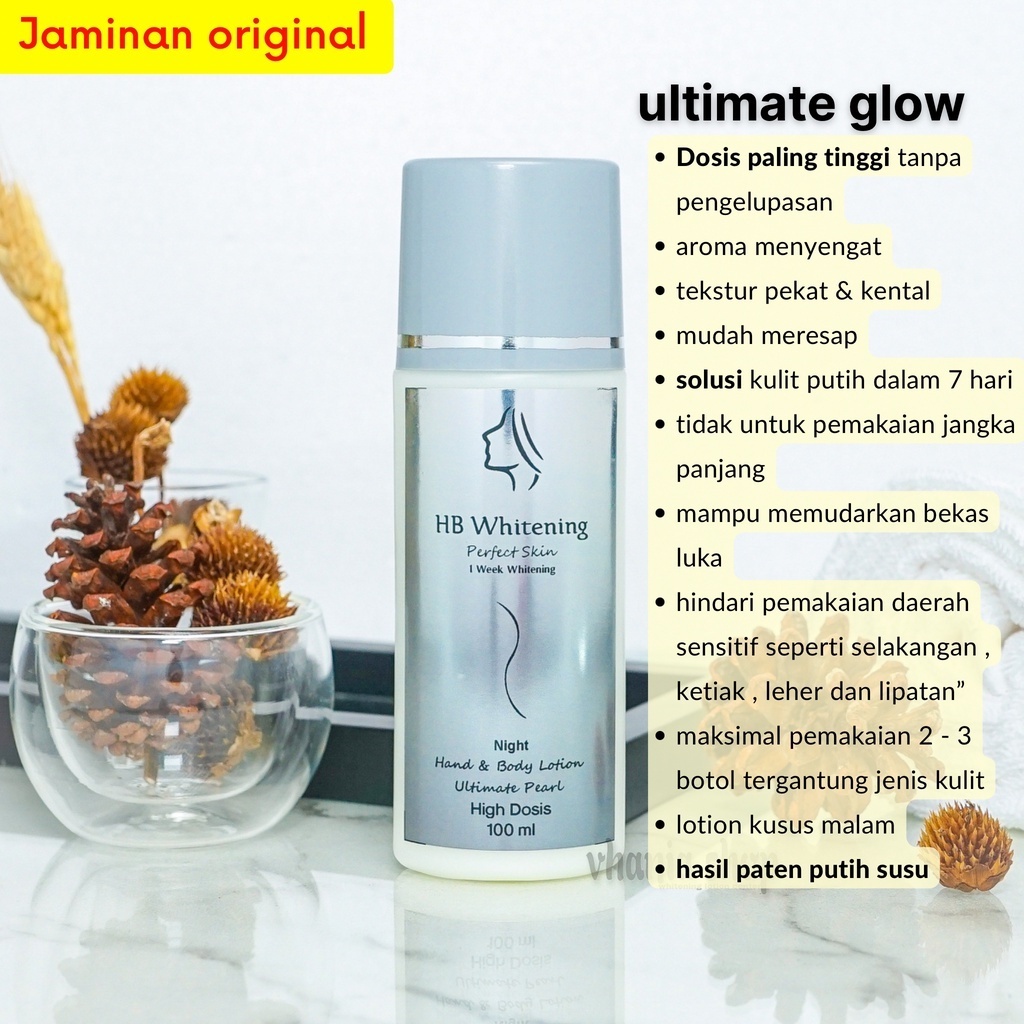 Ultimate pearl 7X dosis night extra dosis hb lotion whitening pemutih badan