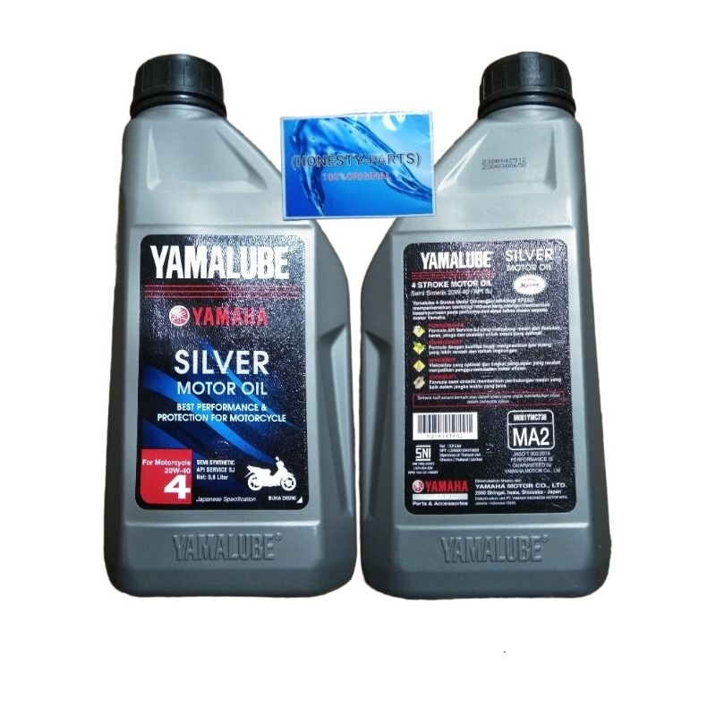 OLI ASLI YAMALUBE SILVER 0,8LTR,20W-40(DI JAMIN 100%ASLI DARI YAMAHA)