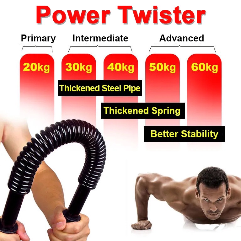 Muraaaahh Power Twister Alat Olahraga Fitness Pembentuk Otot Lengan Bahu Dada