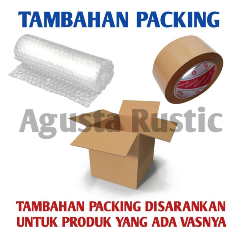 

Tambahan Packing bubble wrap + kardus + lakban