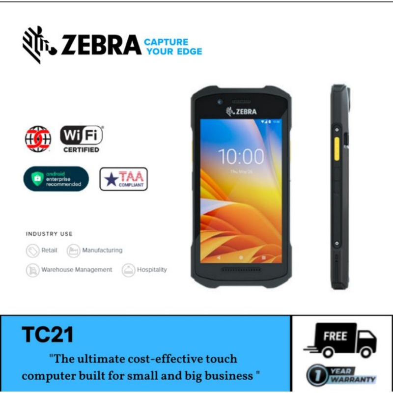 BARCODE SCANNER PDA ZEBRA Mobile TC21 TOUCH COMPUTER ANDROID