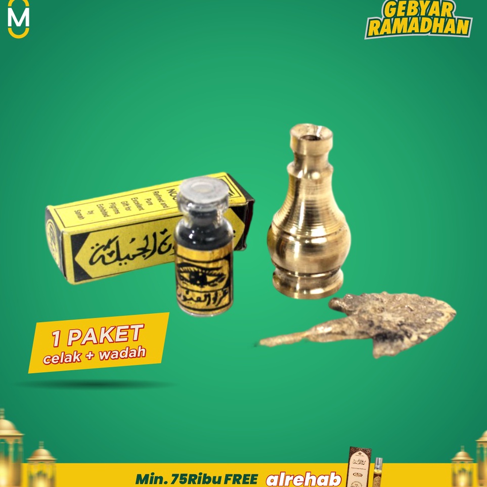 Ready Stock Celak itsmid  Wadah Kuningan Celak Bubuk  Celak Kohl Noori Celak Mata arab Kohal