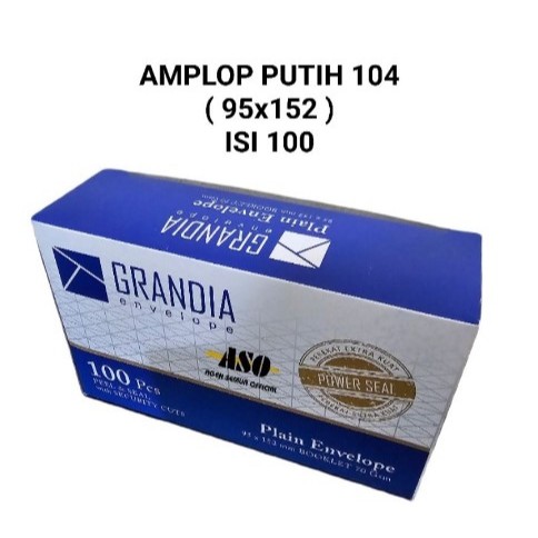 

PROMO AMPLOP PUTIH POLOS SEDANG 104 GRANDIA ISI 100 LEMBAR kualitas paperline ( sudah ada lem )