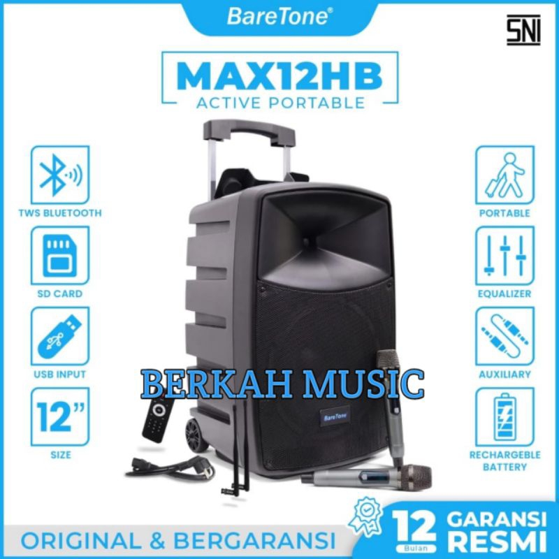 Baretone Speaker Portabel max12hb original Speaker 12inch