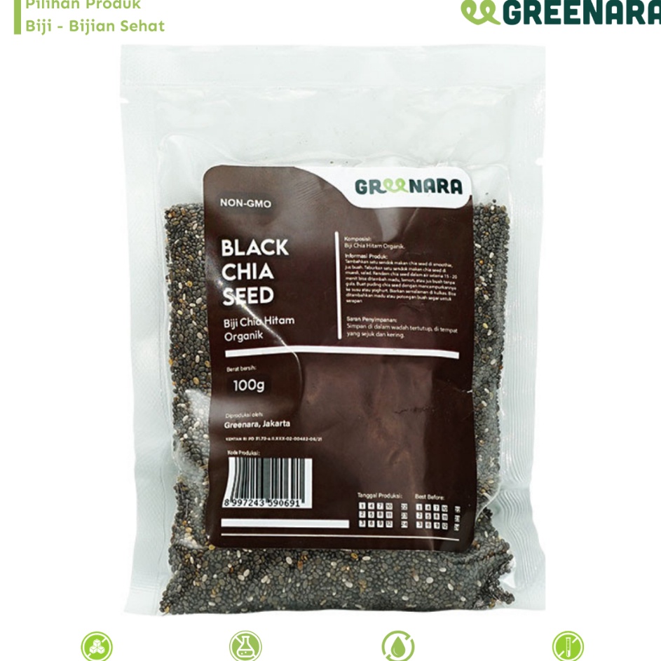 

Terlaku Greenara Biji Chia Hitam Organik 1gr Organic Black Chia Seed