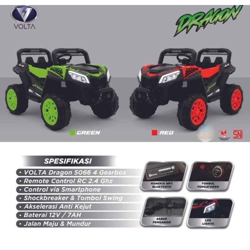 Mobilan Aki Anak Volta UTV Dragon 5066 Remote Control