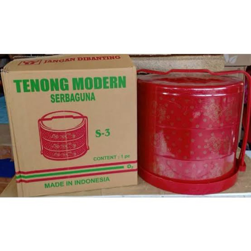 Tenong - Tempat kue bolu jadul susun 3 - 28cm