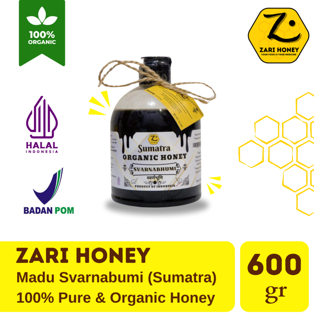 

Zari Honey Madu Svarnabumi 600gr (Sumatra) 100% Madu Organik