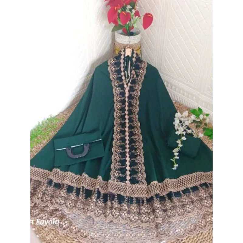 Mukena Dewasa Princes fayola Premium Renda tile Mewah jumbo Mukena Mewah Elegan Full Bordir import M