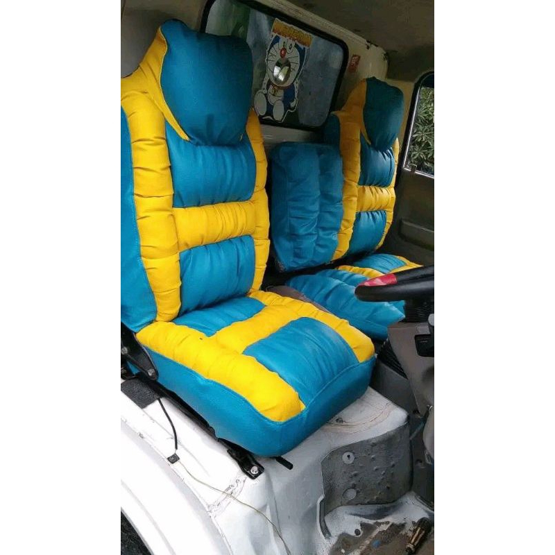 Sarung jok / Cover jok variasi untuk mobil truck ( Isuzu Elf Giga Nmr71 ) Model full sofa