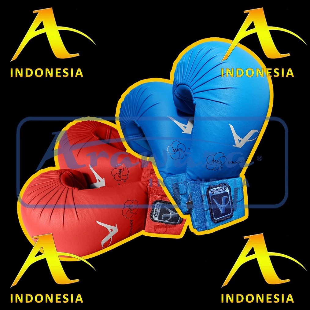 KODE S42C HANDPROTECTOR KARATE ARAWAZA WKF APPROVED 1 ORIGINAL REDBLUE  PELINDUNG TANGAN KARATE ARAW