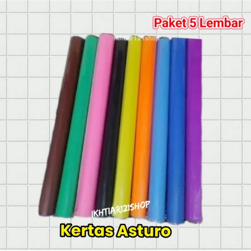 

Paket 5 Lembar Kertas Asturo/Kertas Kerajinan Kesenian Karton Asturo isi 5 Pcs