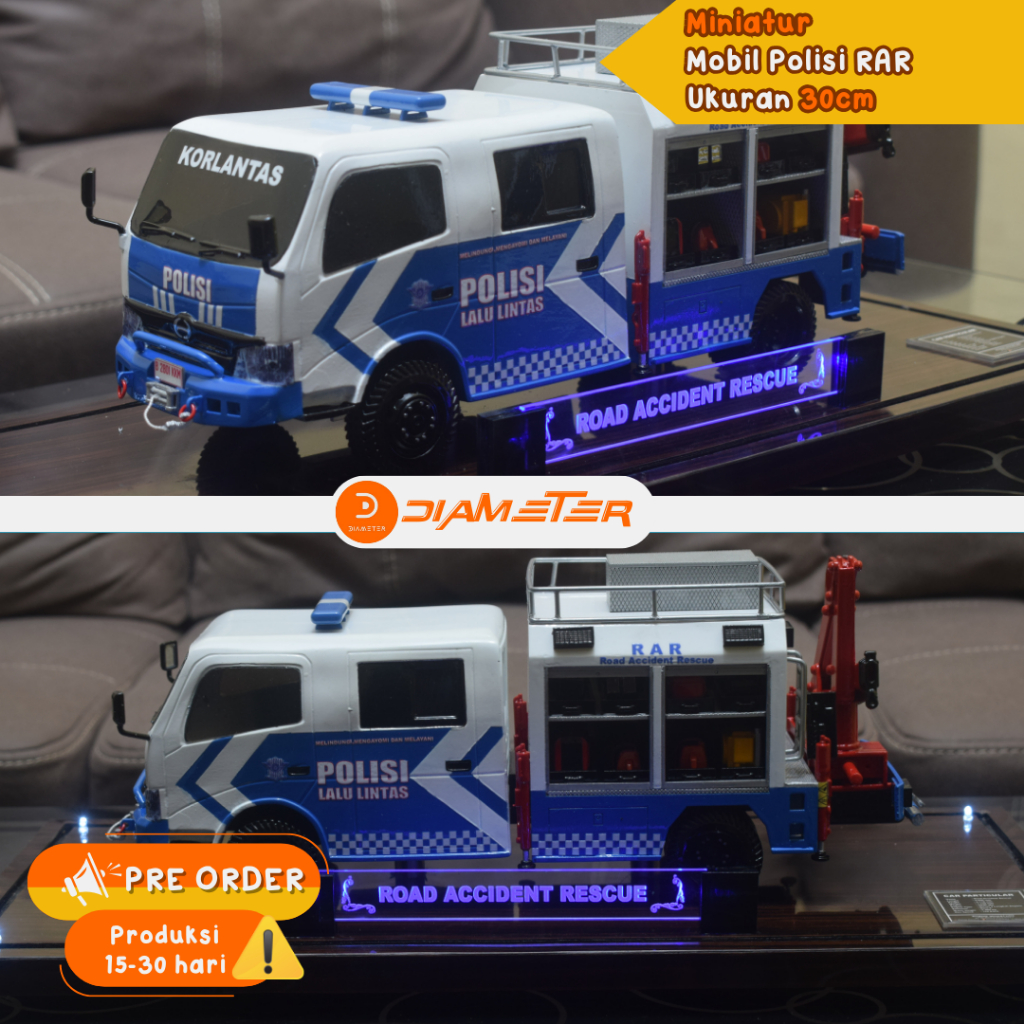(PO/PRE ORDER) MINIATUR MOBIL POLISI OLAH TKP UKURAN 30CM | Hiasan, Souvenir, Koleksi, Gift, Event