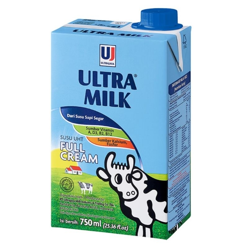 

ULTRA MILK SUSU UHT DARI SUSU SAPI SEGAR SUMBER VITAMIN KALSIUM DAN FOSFOR RASA FULL CREAM KEMASAN 750 ML SIAP MINUM BY ULTRA JAYA/UJ TStore