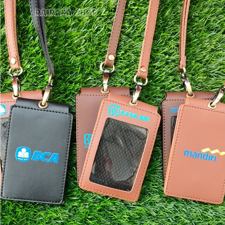 

RK Id Card Name Tag Kulit Holder Name Tag Double Flip 1 Sisi Magnet Terbaru