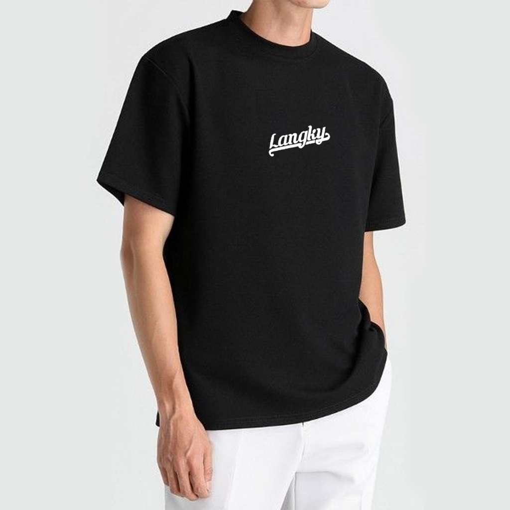 Kaos Lebaran Katun Ori Langky T-Shirt Swen R24 Under Hitam