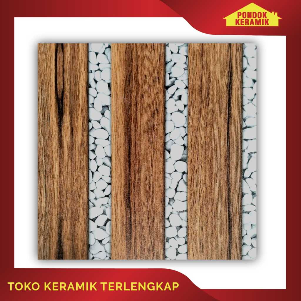 Keramik Lantai Avignon 40x40 Olten Brown Motif Serat Kayu